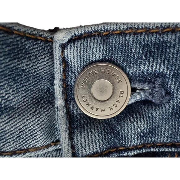 White House Black Market The Straight Crop Jeans Women's Size 4 Raw Hem Midrise - Picture 3 of 13